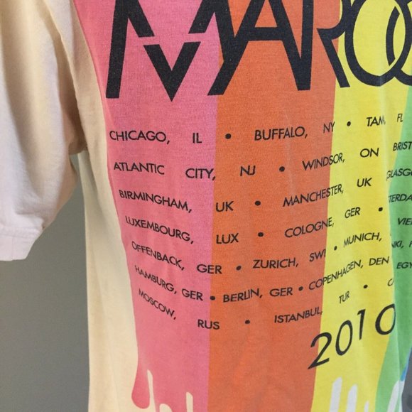 Maroon 5 World Tour 2010 Concert T-Shirt Women Size Small Cotton Tee Shirt - Picture 5 of 10